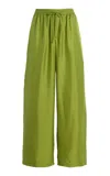 Rohe Relaxed Silk Trousers Garden Green In Green
