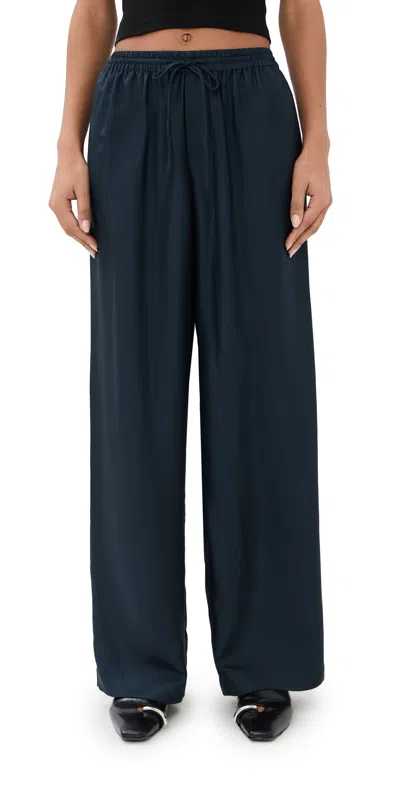 Rohe Relaxed Silk Trousers Storm In Gray