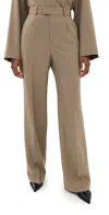 Rohe Relaxed Single Pleated Trousers Khaki In Khaki