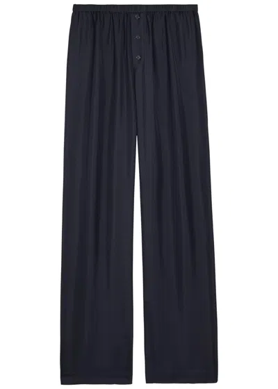 Rohe Relaxed Straight-leg Silk Trousers In Black