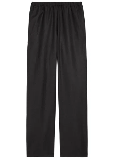 Rohe Relaxed Straight-leg Wool Trousers In Black