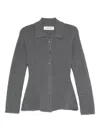 Rohe Ribbed Button Top In Gray