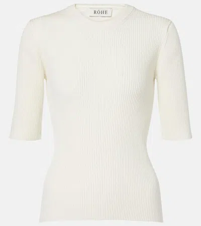 ROHE RÓHE RIBBED-KNIT COTTON-BLEND TOP