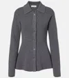 Rohe Ribbed-knit Wool And Cashmere Cardigan In Gray