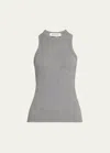 Rohe Ribbed Tank Top Dark Grey Melange In Dark Grey Melange