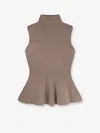 Rohe Sculptural Sleeveless Knitted Top Taupe Melange In Brown