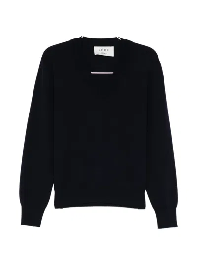 Rohe Ribbed-knit Jumper In Blau