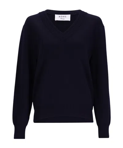 Rohe Ribbed-knit Jumper In Blue