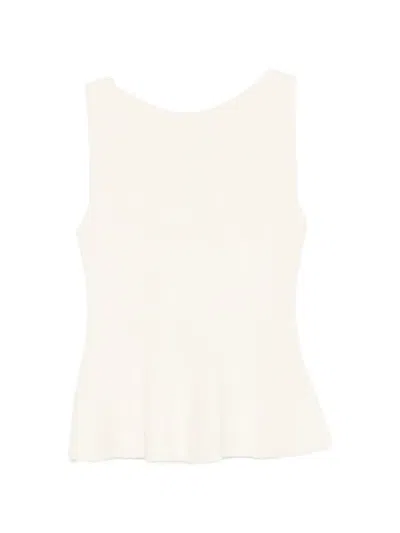 Rohe Ribbed-knit Peplum Top In Neutral