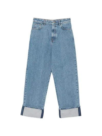 Rohe Rixt Turn-up Baggy Jeans In Blue