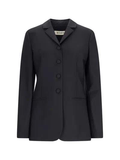 ROHE RÓHE RÓHE SINGLE-BREASTED BLAZER IN BLACK