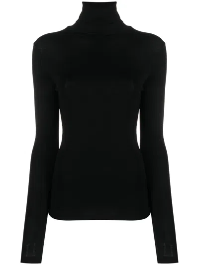 Rohe Roll-neck Merino-wool Top In Black