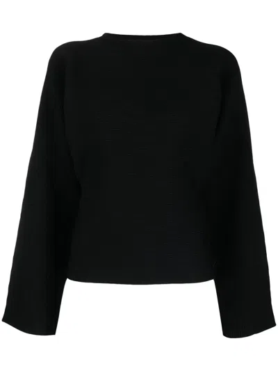 Rohe Round-neck Ribbed-knit Top In Black