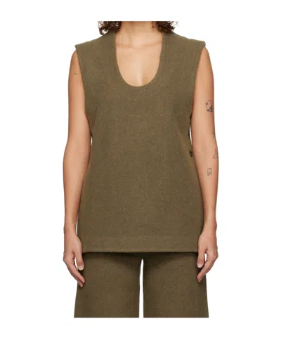 Rohe Round Neck Sleeveless Sweater In Green