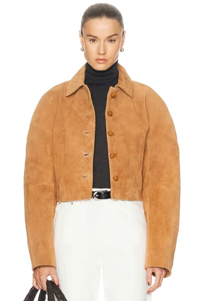 ROHE ROUNDED TEXTURED SUEDE JACKET