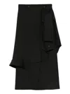 Rohe Ruffled Asymmetric Midi Skirt In Black