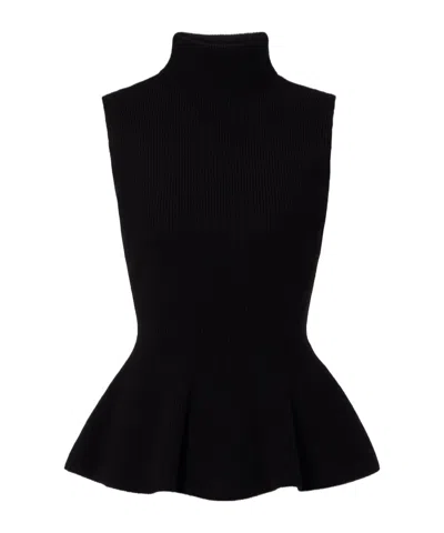 Rohe Ruffled Knitted Vest In Black