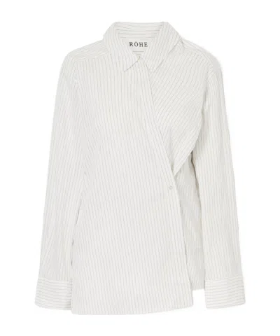 Rohe Sabi Striped Crepon Shirt In White