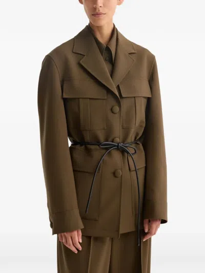 Rohe Safari Button-up Wool Jacket In 브라운