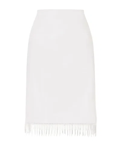 Rohe Sajam Lace-trimmed Cotton Midi Skirt In White