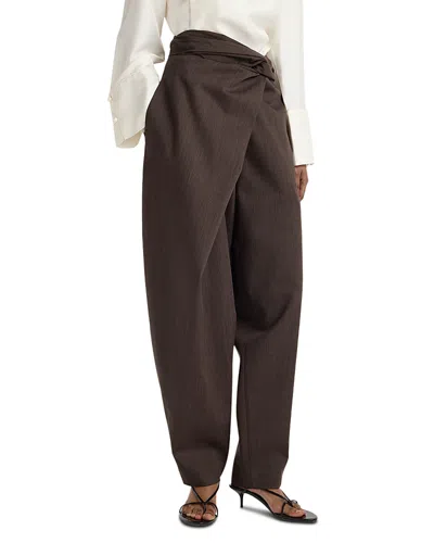 Rohe Sarong Knot Wool Trousers In Brown