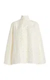 Rohe Tie-detailed Polka-dot Silk Blouse In Ivory