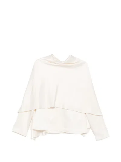 Rohe Satin Draped Blouse In Nude