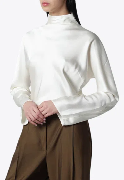 Rohe Satin High-neck Blouse In White