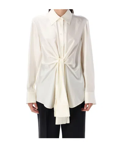Rohe Róhe Satin Knotted Shirt In White