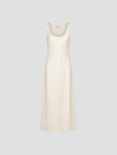 Rohe Satin Scoop Neck Mini Dress In Ivory