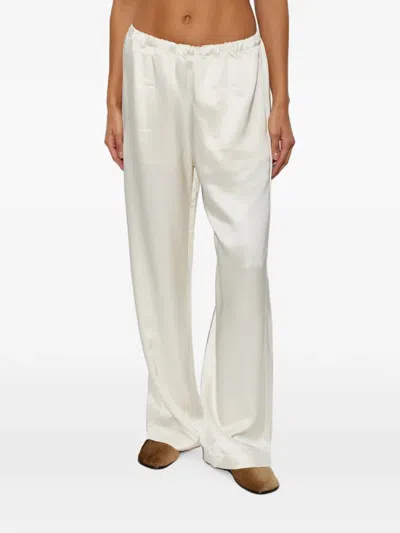Rohe Satin-finish Loose-fit Trousers In White