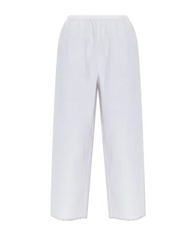 Rohe Róhe Scallop Trim Wide-leg Pants In White