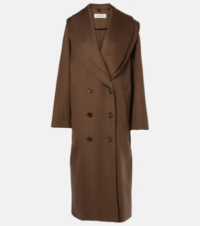 Rohe Scarf-detail Wool Coat In Brown