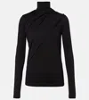 Rohe Scarf-detail Wool Jersey Top In Black