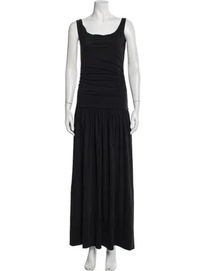 Pre-owned Rohe Scoop Neck Long Dress In Black