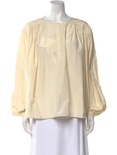 Pre-owned Rohe Scoop Neck Long Sleeve Blouse W/ Tags In Neutral