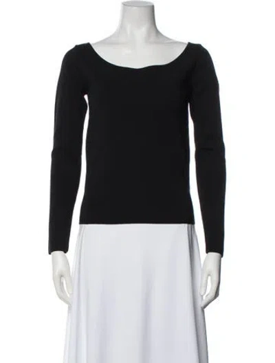Pre-owned Rohe Scoop Neck Long Sleeve Top In Black