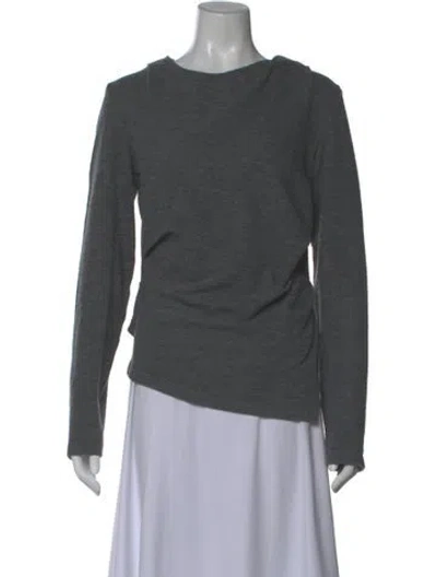 Pre-owned Rohe Scoop Neck Long Sleeve Top In Gray