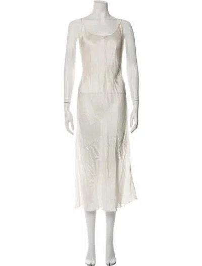 Pre-owned Rohe Scoop Neck Midi Length Dress In Neutrals