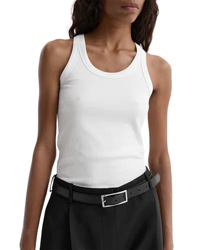 Rohe Scoop Neck Rib Tank Top In White