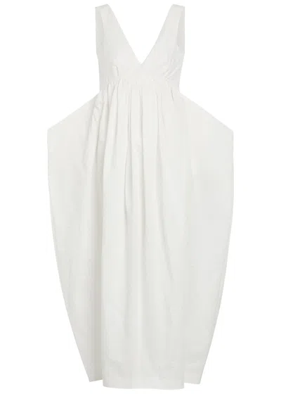 Rohe Sculpted Cotton-blend Poplin Maxi Dress In Gray