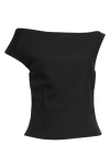Rohe Black Sculptural Asymmetrical Top In Black