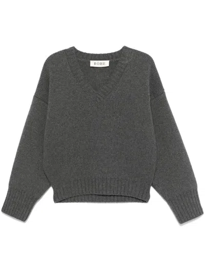 Rohe Sculptural Compact V-neck Clothing In Gray