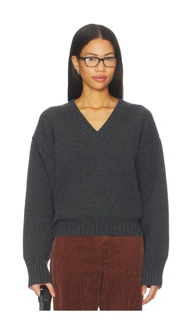 Rohe Sculptural Compact V-neck Pullover In Gray