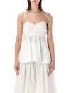 Rohe Structured White Peplum Bustier Top In Gray