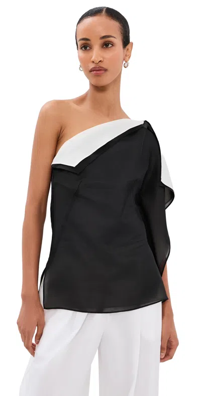 ROHE SCULPTURAL DOUBLE LAYERED TOP BLACK