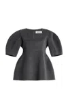 Rohe Sculptural Doubled-faced Wool-cashmere Top In Gray