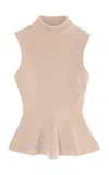 Rohe Sleeveless Wool-cashmere Peplum Sweater In Brown
