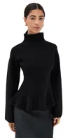 Rohe Sculptural Knitted Top Black In Black