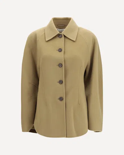 Rohe Beige Wool Oves Aries Full-length Jacket In Brown